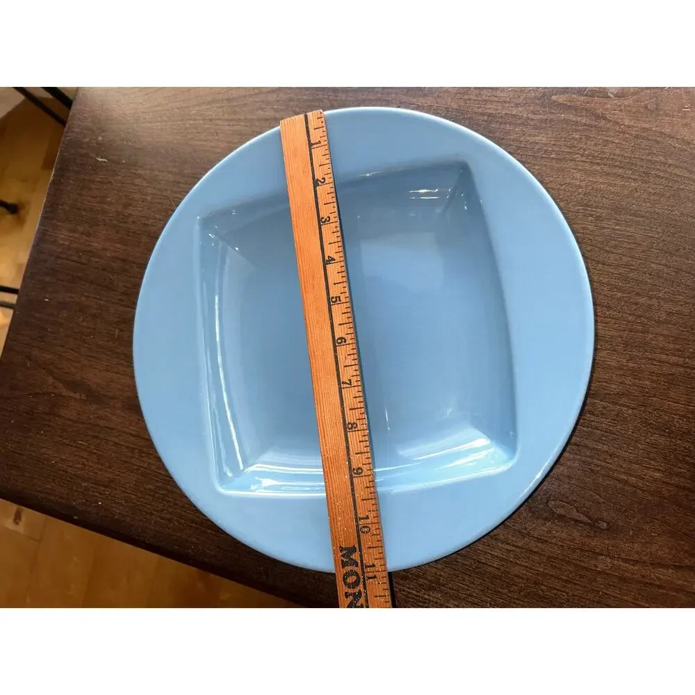 Vintage Homer Laughlin Fiesta Ware Square center Shaped Serving Bowl 11” blue